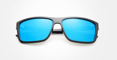 Men's Square Polarized 'Midnight Gleam' Plastic Sunglasses