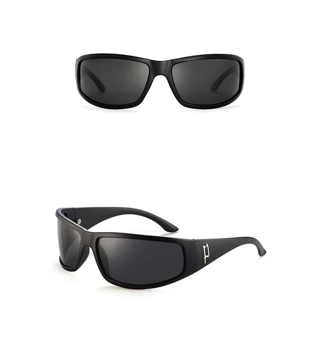 Men's Polarized Round 'Death Dragon' Plastic Sunglasses