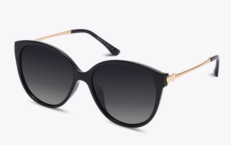 Women's Polarized Cat Eye 'Touch of Modern' Metal Sunglasses