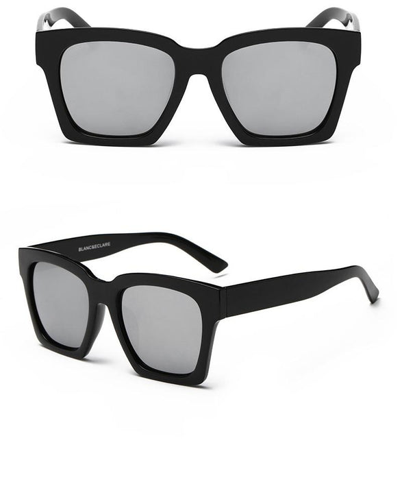 Women's Square 'Thick and Thin' Plastic Sunglasses