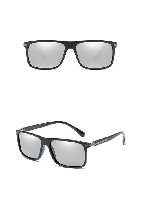 Men's Polarized Square 'Pencil' Plastic Sunglasses