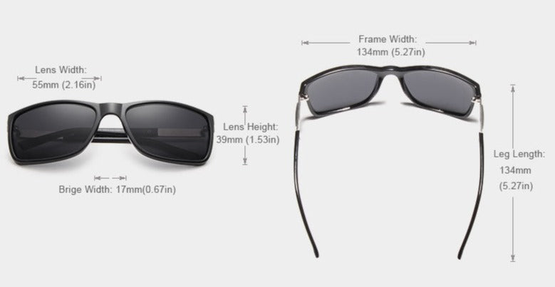 Men's Polarized Square 'Arnold' Plastic  Sunglasses