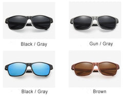 Men's Polarized Square 'Charcoal Storm' Metal Sunglasses