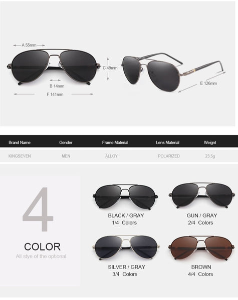 Men's Polarized Aviator 'Freeway' Metal Sunglasses