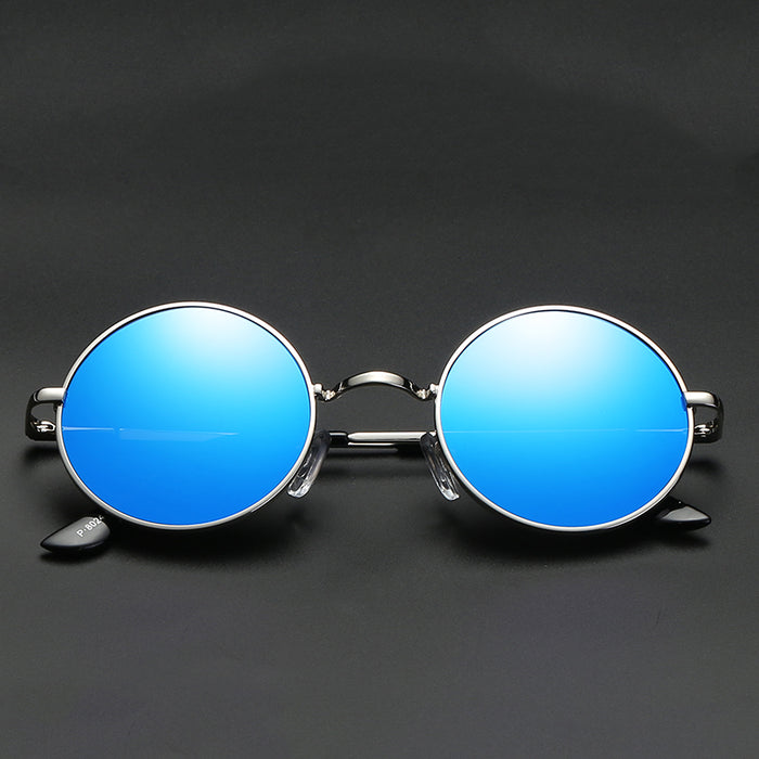 Unisex Polarized Oval 'Flower Power' Metal  Sunglasses