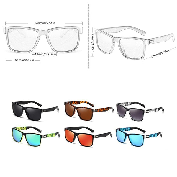 Men's Square Polarized 'Big Wave' Plastic Sunglasses