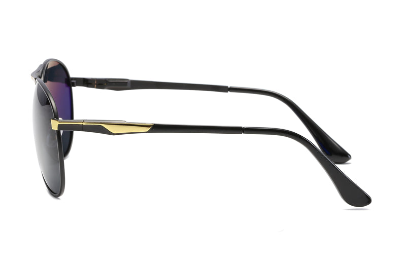 Men's Polarized Aviator 'Chips' Metal Sunglasses