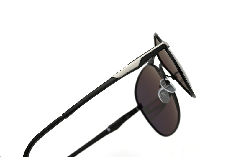 Men's Polarized Aviator 'Chips' Metal Sunglasses