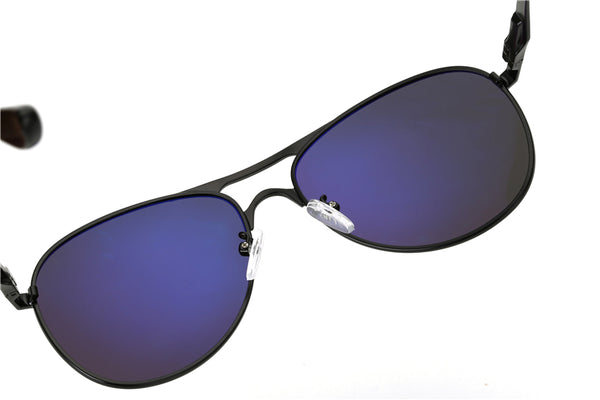 Men's Polarized Aviator 'Chips' Metal Sunglasses