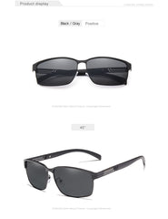 Men's Rectangular Semi Rimless 'Drongo Bee' Metal Sunglasses