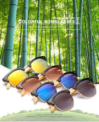 Unisex Round 'Vince' Bamboo Sunglasses