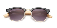 Unisex Round 'Vince' Bamboo Sunglasses