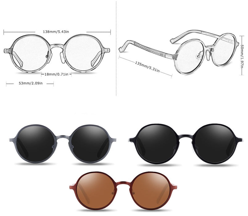 Men's Classic Oval 'Casper' Metal Sunglasses