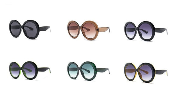 Women's Oversized Round 'Goddess Edna' Plastic Sunglasses