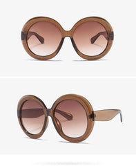 Women's Oversized Round 'Goddess Edna' Plastic Sunglasses