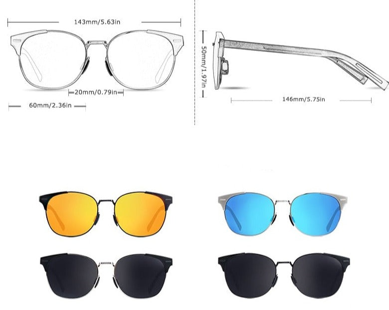 Men's Polarized Pilot 'Top Down' Metal Sunglasses