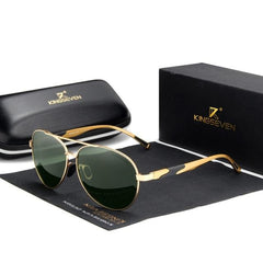 Men's Aviator Polarized 'The Pilot 1020' Metal Sunglasses