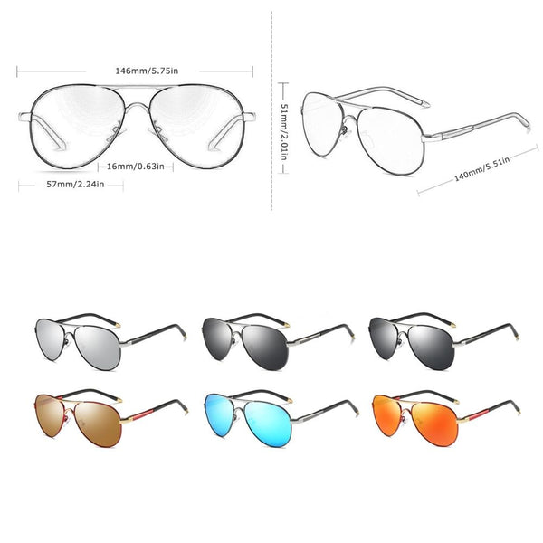 Men's Polarized Aviator 'Patrol' Metal Sunglasses