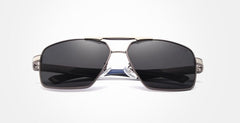 Men's Polarized Square 'Black Belt' Metal Sunglasses