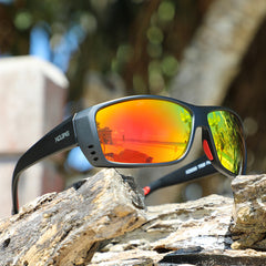 Men's Ultra Light Plastic and Titanium 'Boned' Wrap Around Sport Sunglasses