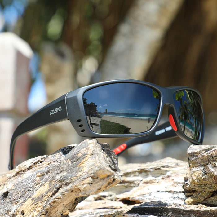 Men's Ultra Light Plastic and Titanium 'Boned' Wrap Around Sport Sunglasses