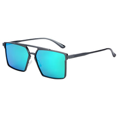 Men's Polarized Hexagonal 'Geometric' Metal Sunglasses