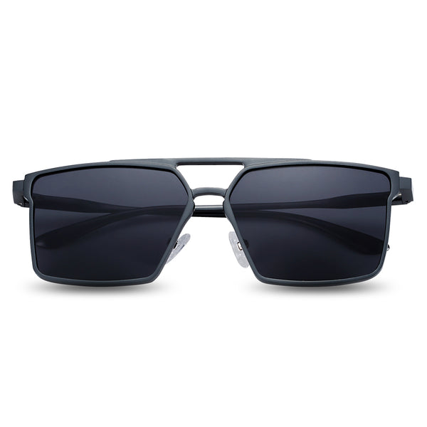 Men's Polarized Hexagonal 'Geometric' Metal Sunglasses