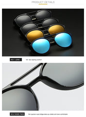 Men's Polarized Round 'Double Snake' Plastic Sunglasses