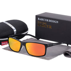 Men's Classic Rectangular 'Bright Light' Metal Sunglasses