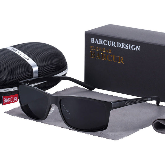 Men's Classic Rectangular 'Bright Light' Metal Sunglasses
