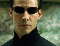 Men's Polarized Rimless Oval The Matrix 'Neo| Revolutions' Metal Sunglasses