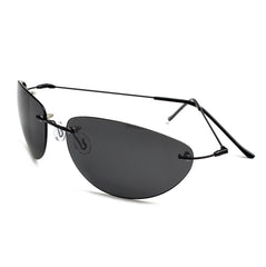 Men's Polarized Rimless Oval The Matrix 'Neo| Revolutions' Metal Sunglasses