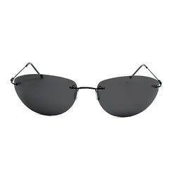 Men's Polarized Rimless Oval The Matrix 'Neo| Revolutions' Metal Sunglasses