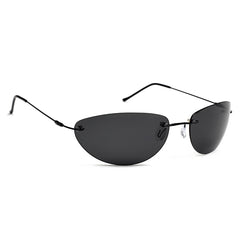 Men's Polarized Rimless Oval The Matrix 'Neo| Revolutions' Metal Sunglasses