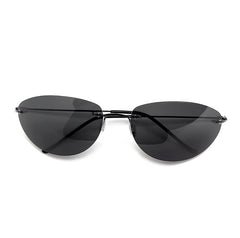 Men's Polarized Rimless Oval The Matrix 'Neo| Revolutions' Metal Sunglasses