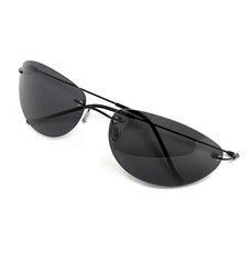 Men's Polarized Rimless Oval The Matrix 'Neo| Revolutions' Metal Sunglasses