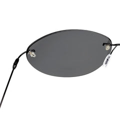 Men's Polarized Rimless Oval The Matrix 'Neo| Revolutions' Metal Sunglasses