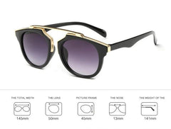 Women's Round 'Katana' Plastic Sunglasses