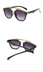 Women's Round 'Katana' Plastic Sunglasses