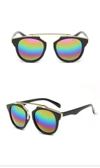 Women's Round 'Katana' Plastic Sunglasses