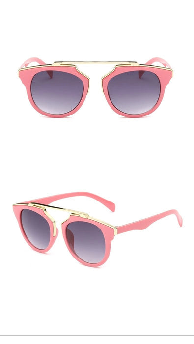 Women's Round 'Katana' Plastic Sunglasses