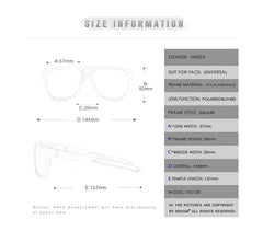 Men's Square Polarized 'Front Side' Plastic Sunglasses