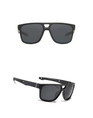 Men's Square Polarized 'Front Side' Plastic Sunglasses