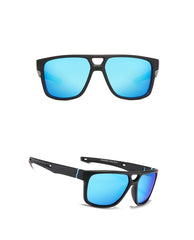 Men's Square Polarized 'Front Side' Plastic Sunglasses