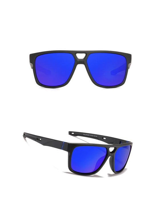 Men's Square Polarized 'Front Side' Plastic Sunglasses