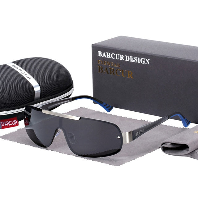 Men's Polarized Rimless 'Grand Prix' Metal Sunglasses