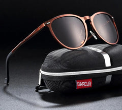 Men's Polarized Round 'Mac Curio' Metal Sunglasses