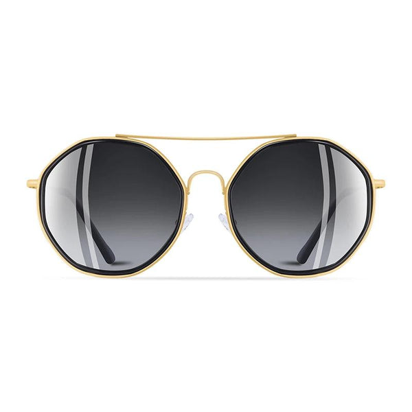 Women's Hexagonal Rounded 'Under The Bridge' Metal Sunglasses