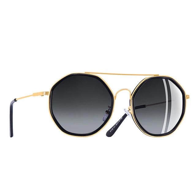 Women's Hexagonal Rounded 'Under The Bridge' Metal Sunglasses