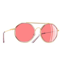 Women's Hexagonal Rounded 'Under The Bridge' Metal Sunglasses